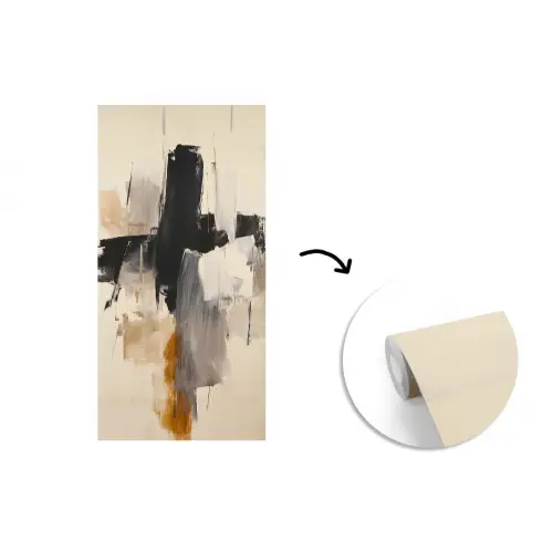 Penseelstreken - Ruw - Abstract - Beige fotobehang vinyl groot -3d