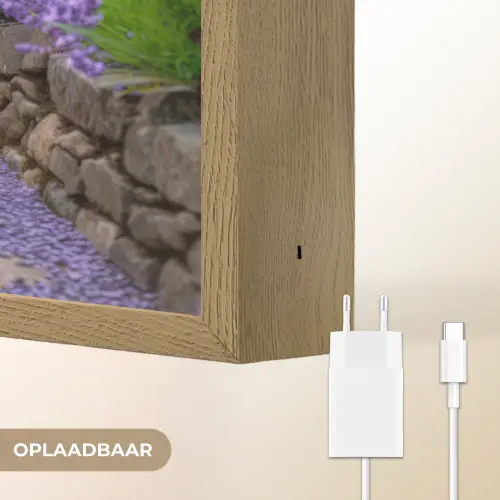 Bloemen - Pad - lavendel - Tuin Light Box met batterij (Wandlamp) middel -USP_websiteoplaadbaarNL