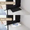 Bloem - Blaadjes - Minimalistisch - Blauw Deurmat klein -voor-na_NL