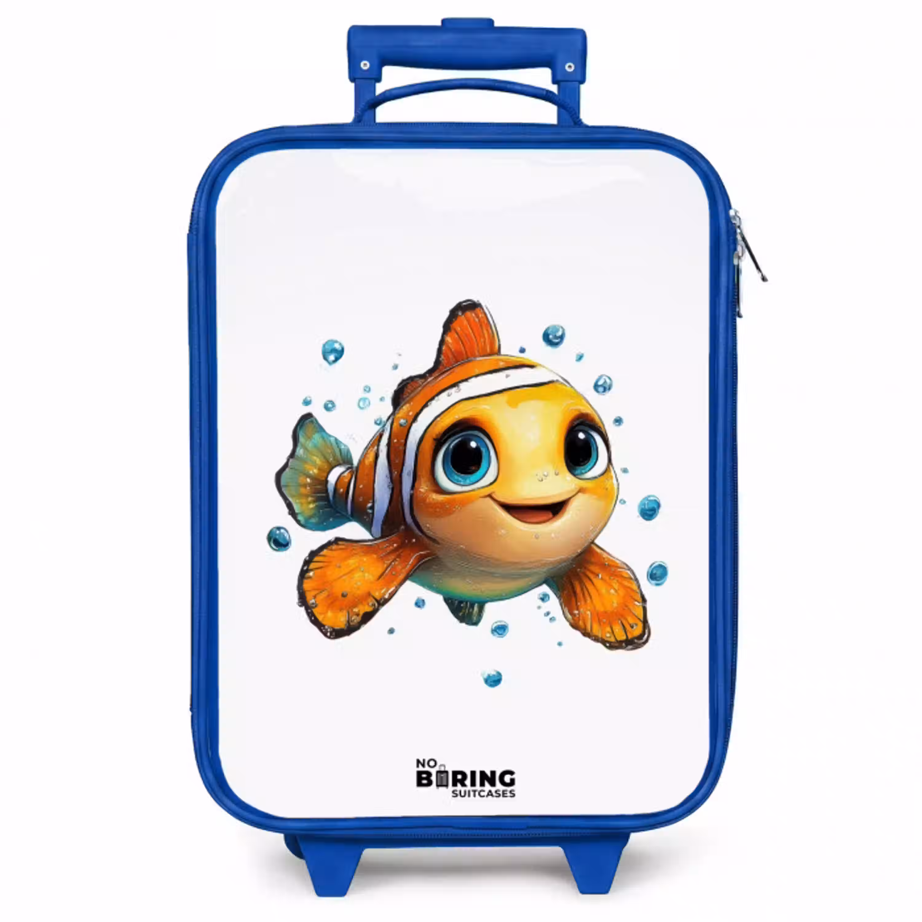 Clownvis met bellen op witte achtergrond Kinderkoffer - Blauw klein -zzz_website3d