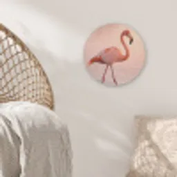 Flamingo - Water - Roze Akoestische PET Vilt - Rond klein -sfeer4