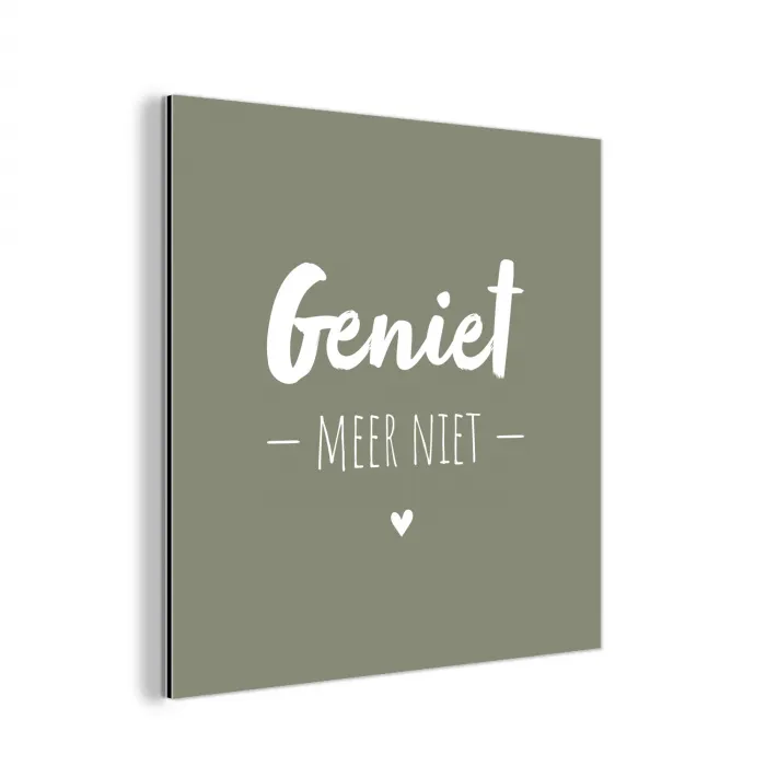 Spreuken - Geniet meer niet - Zomer - Tekst - Genieten aluminium wit klein -3d