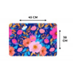 Bloemen - Blauw - Roze Placemat vinyl groot -specs