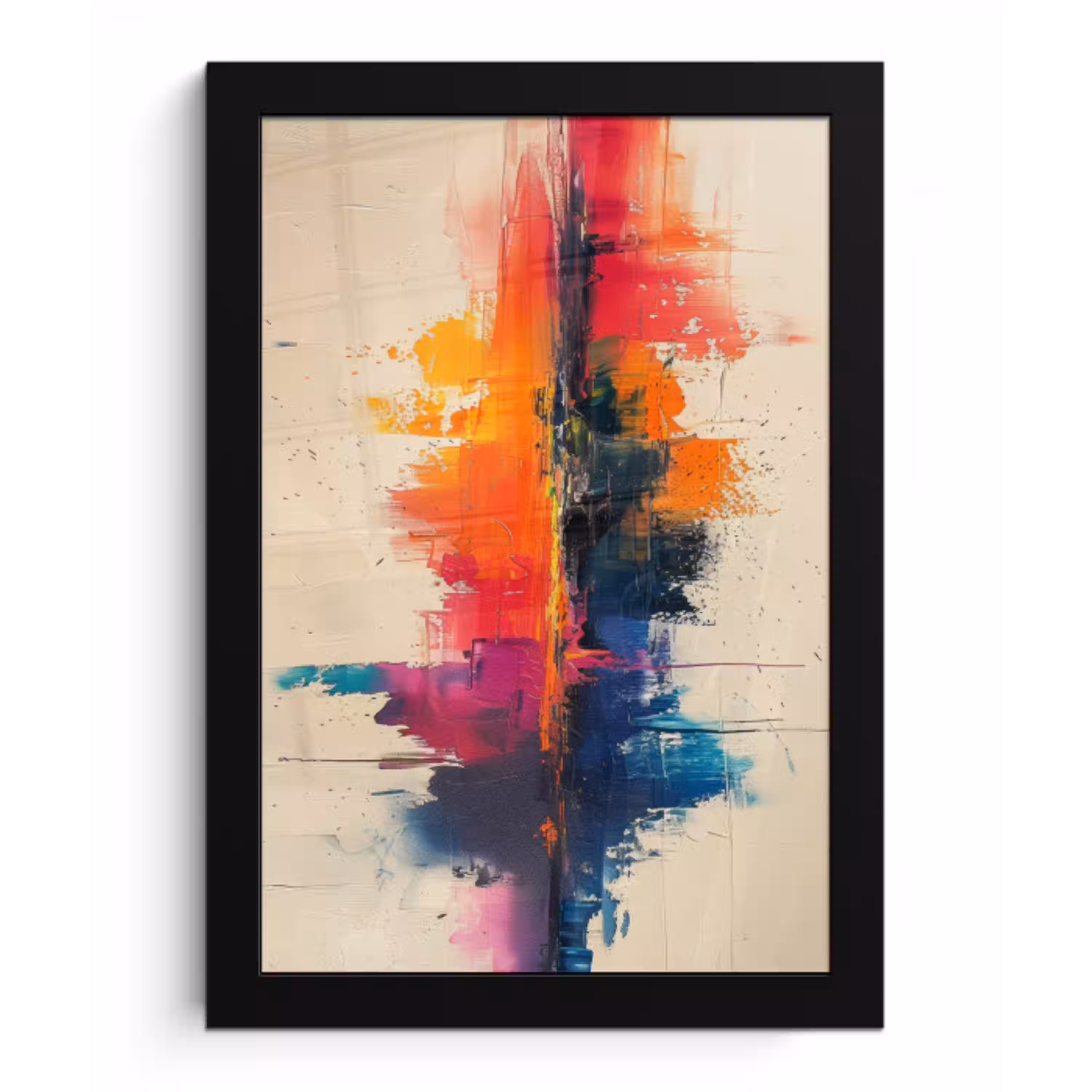 Watercolor - Kunst - Modern fotolijst zwart zonder passe partout klein -3d