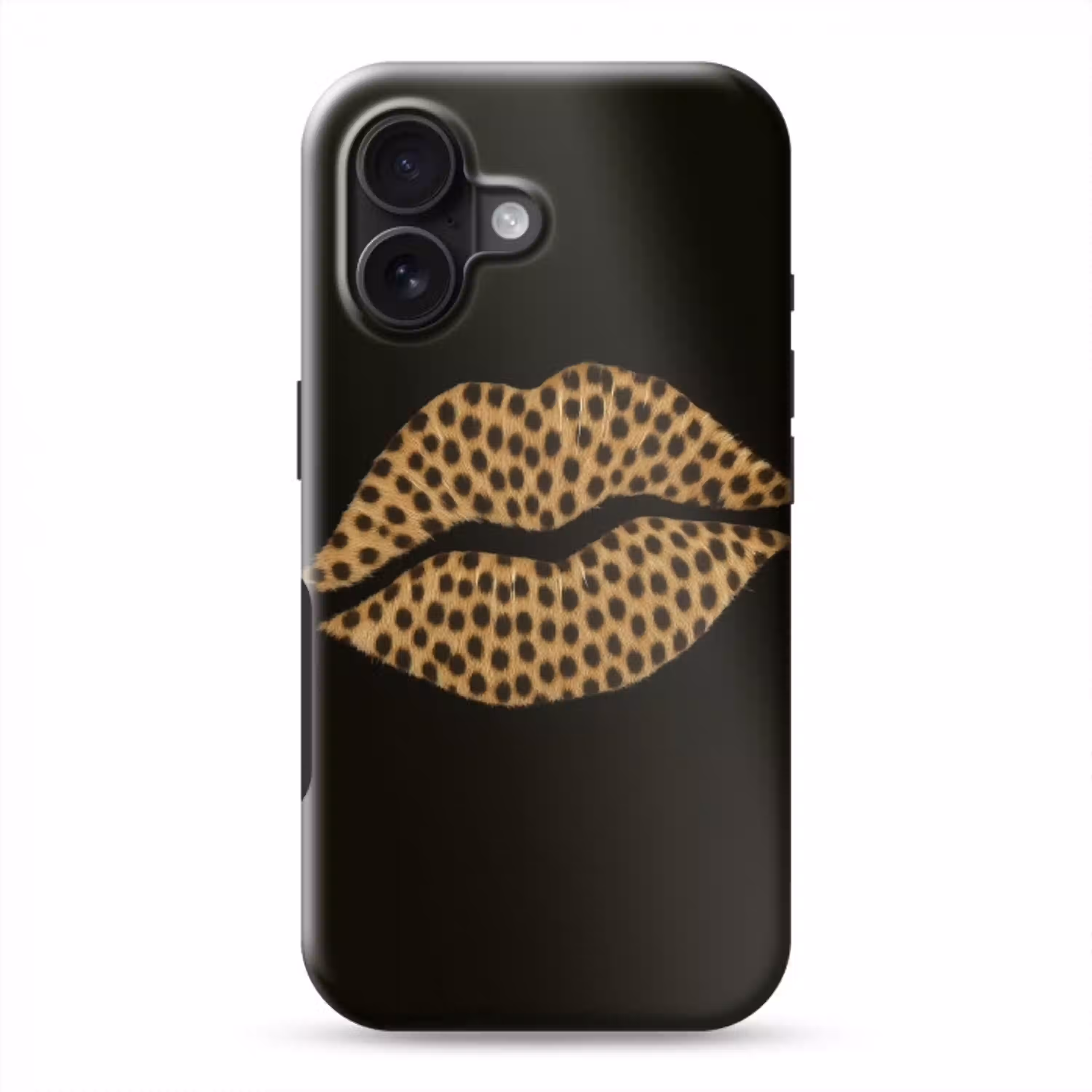 lip - Zwart - Panterprint Toughcase MagSafe Apple iPhone 16 klein -3d