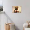 Vrouw - Krullen - Bloemen - Beige tuinposter los doek klein -sfeer8