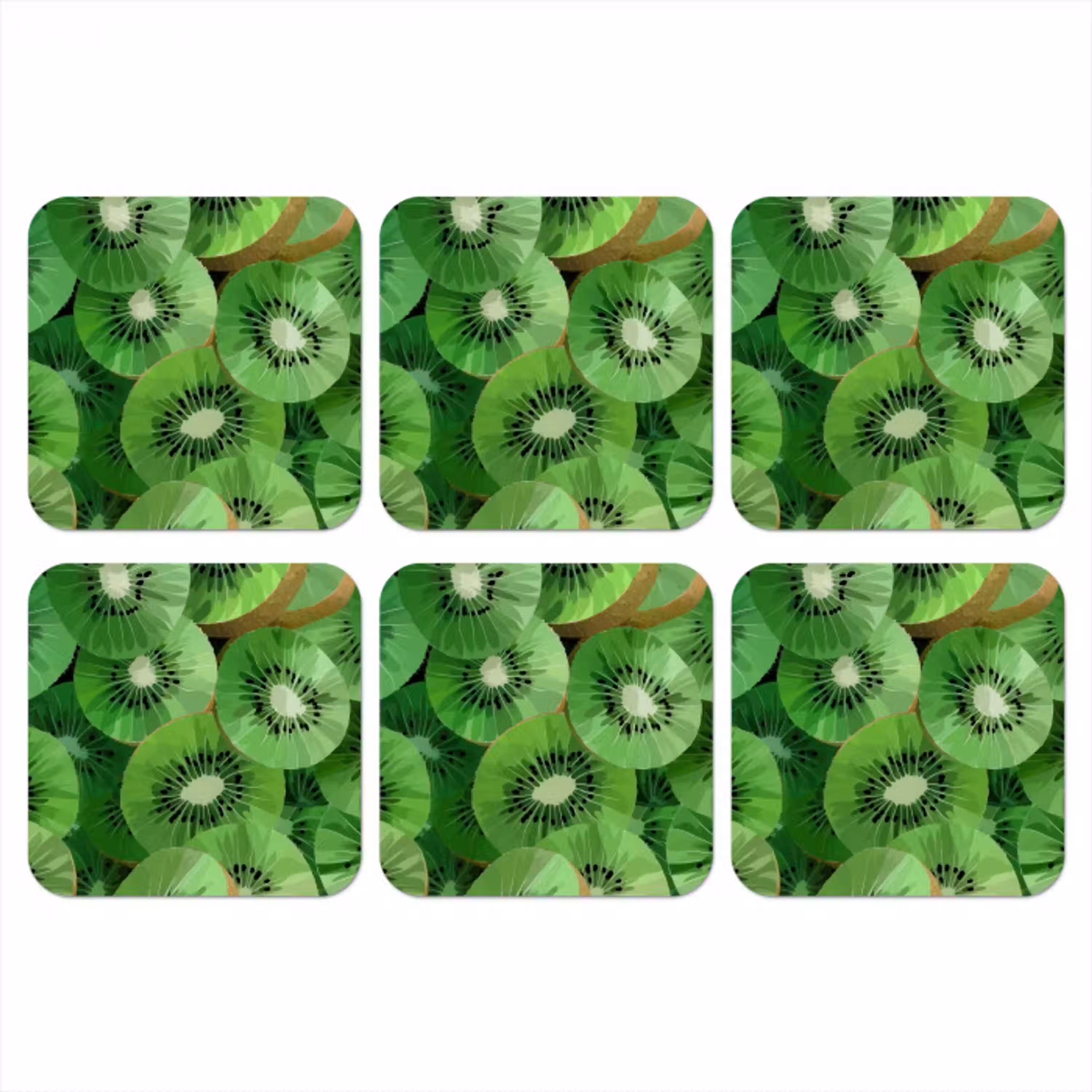 Kiwi - Groen - Pitten onderzetter kurk middel -3d