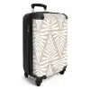 Patroon van bladeren in beige met wit NBS - Handbagage koffer - Unisex middel -productfoto_3d