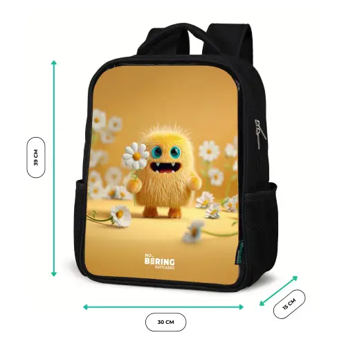 Monster - Wezen - Bloem - Geel Rugzak - Zwart middel -productfoto_formaten