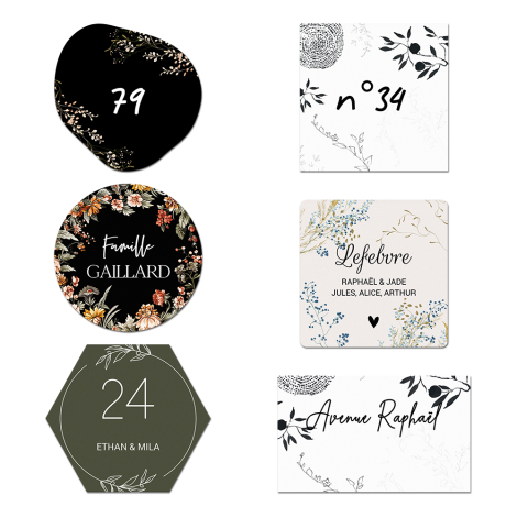 Plaque Numero Masion Fleuri