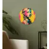 Vrouw - Verfstrepen - Gekleurd Wandcirkel kunststof plaat 5mm dik klein -sfeer3