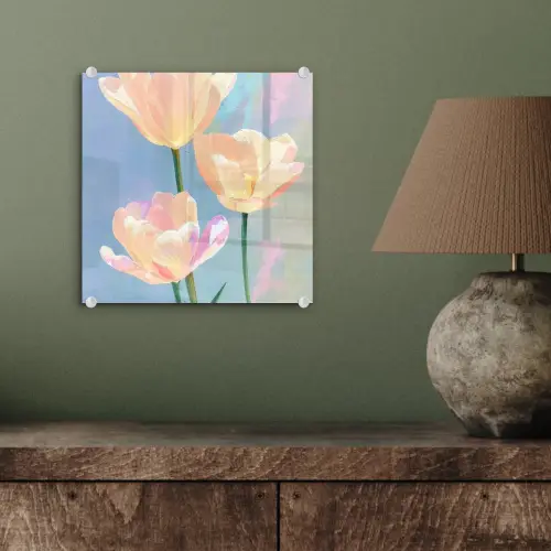 Tulpen - Roze accenten - Blauw plexiglas 5mm klein -sfeer3