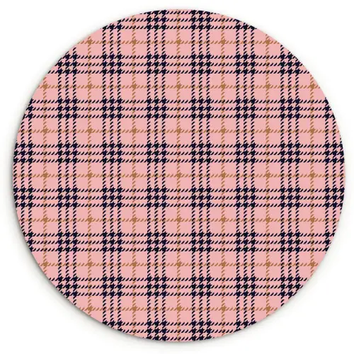 Plaid - Patroon - Schotse - Roze Wandcirkel kunststof plaat 5mm dik klein 188 -3d