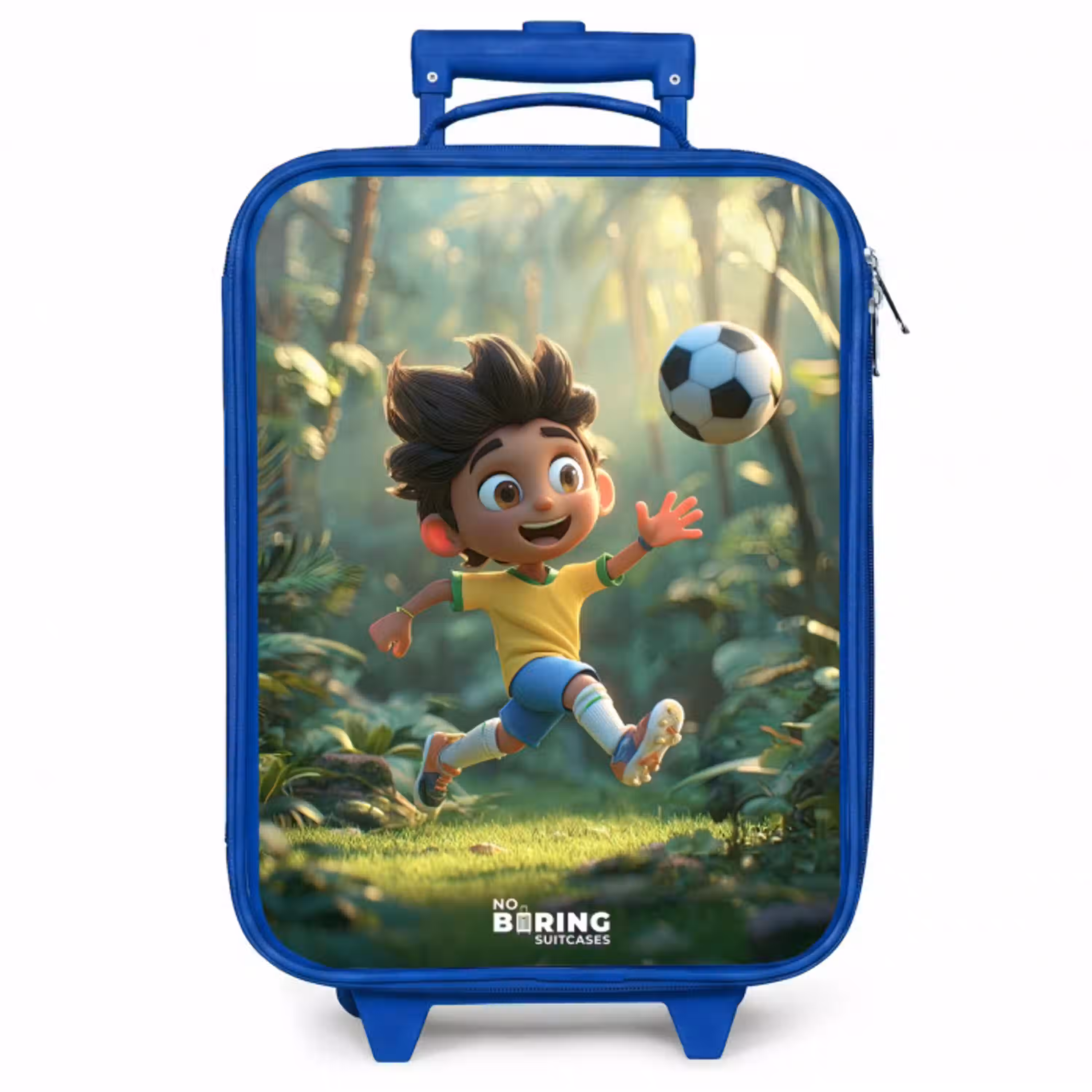 Voetbal - Jongen - Bos Kinderkoffer - Blauw klein -zzz_website3d