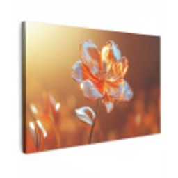 Glazen - Bloem - Zonlicht Tuinposter op houten frame 2 cm dik klein -3d