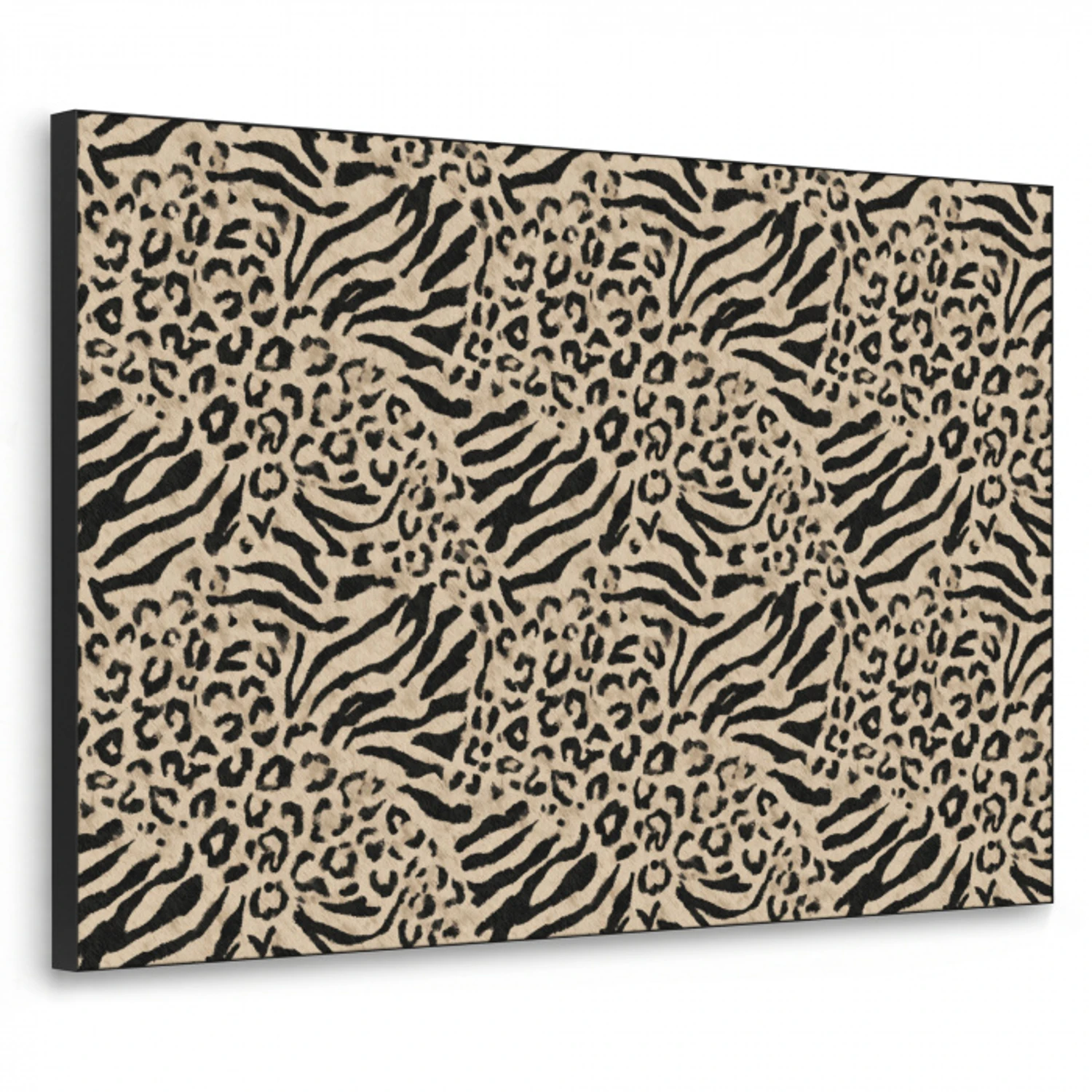 Giraf - Zebra - Motief - Bruin Textielframe zwart klein 947 -3d