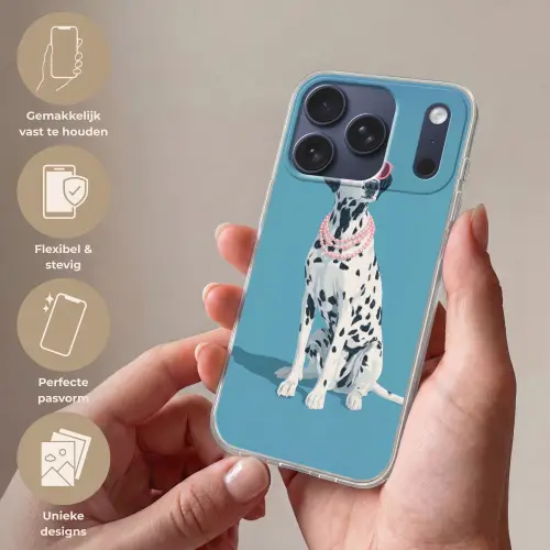 Dalmatiër - Zonnebril - Blauw Telefoonhoesje iPhone 17 Pro klein -sfeer3_NL
