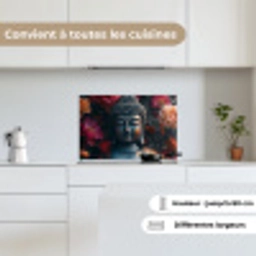 Boeddha - Bloemen - Buddha - Beeld - Kunst keuken achterwand spatscherm klein -sfeer4_FR