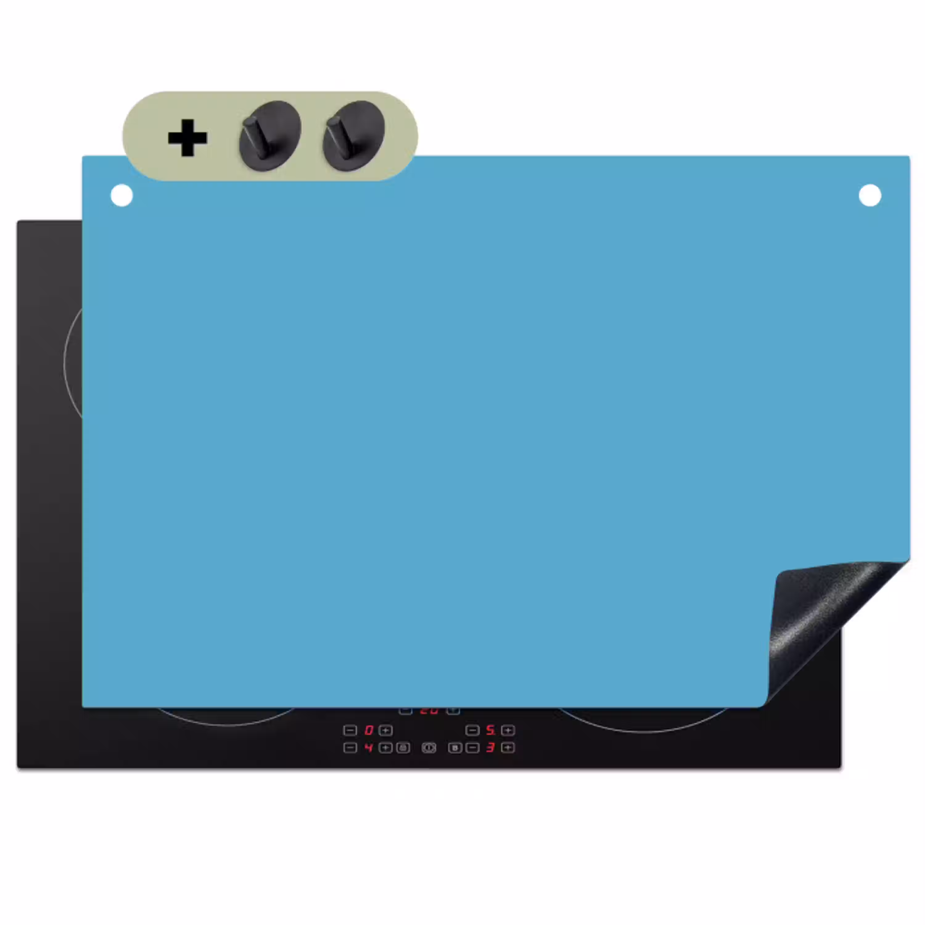 Ocean - Teal - Blauw Inductie beschemer met haakjes klein 777 -3d