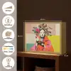 Retro - Vrouw - Kopje - Vlinders Light Box met batterij (Wandlamp) middel -USP_websiteoverzichtNL