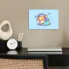 Corgi - Koptelefoon - Blauw - Muzieknoten poster papier klein -sfeer1
