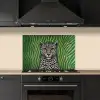 Panter - Zebrapatroon - Groen keuken achterwand spatscherm klein -sfeer1