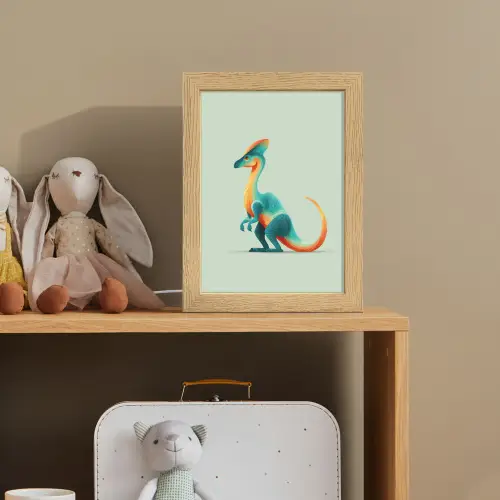 Staart - Dino - Minimalistisch - Blauw Light Box met kabel klein -sfeer2_kind
