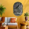 Lijnen - Patroon - Abstract - Wit Wandcirkel Ovaal Glas middel -sfeer4
