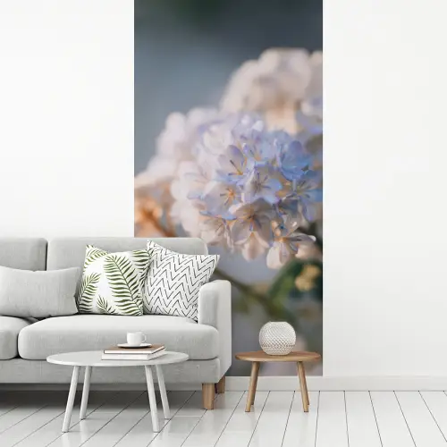 Bloemen - Lichtblauw - Wazig - Trosje fotobehang vinyl groot -woonkamer