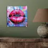 Graffiti - Lippen - Felroze - Geschilderd plexiglas 5mm klein -sfeer3