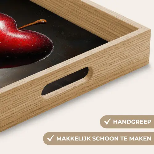 Apple - Hart - Rood Dienblad Rechthoek middel -USP_HandgreepNL