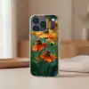 Oranje bloemen - Levendig - Wazige achtergrond Telefoonhoesje iPhone 17 Pro klein -sfeer2