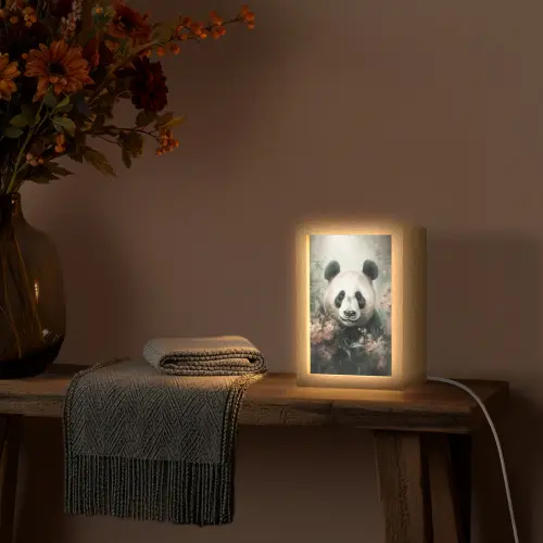 Panda - Dieren - Bloemen - Planten Light Box met kabel (Tafellamp) klein -sfeer4