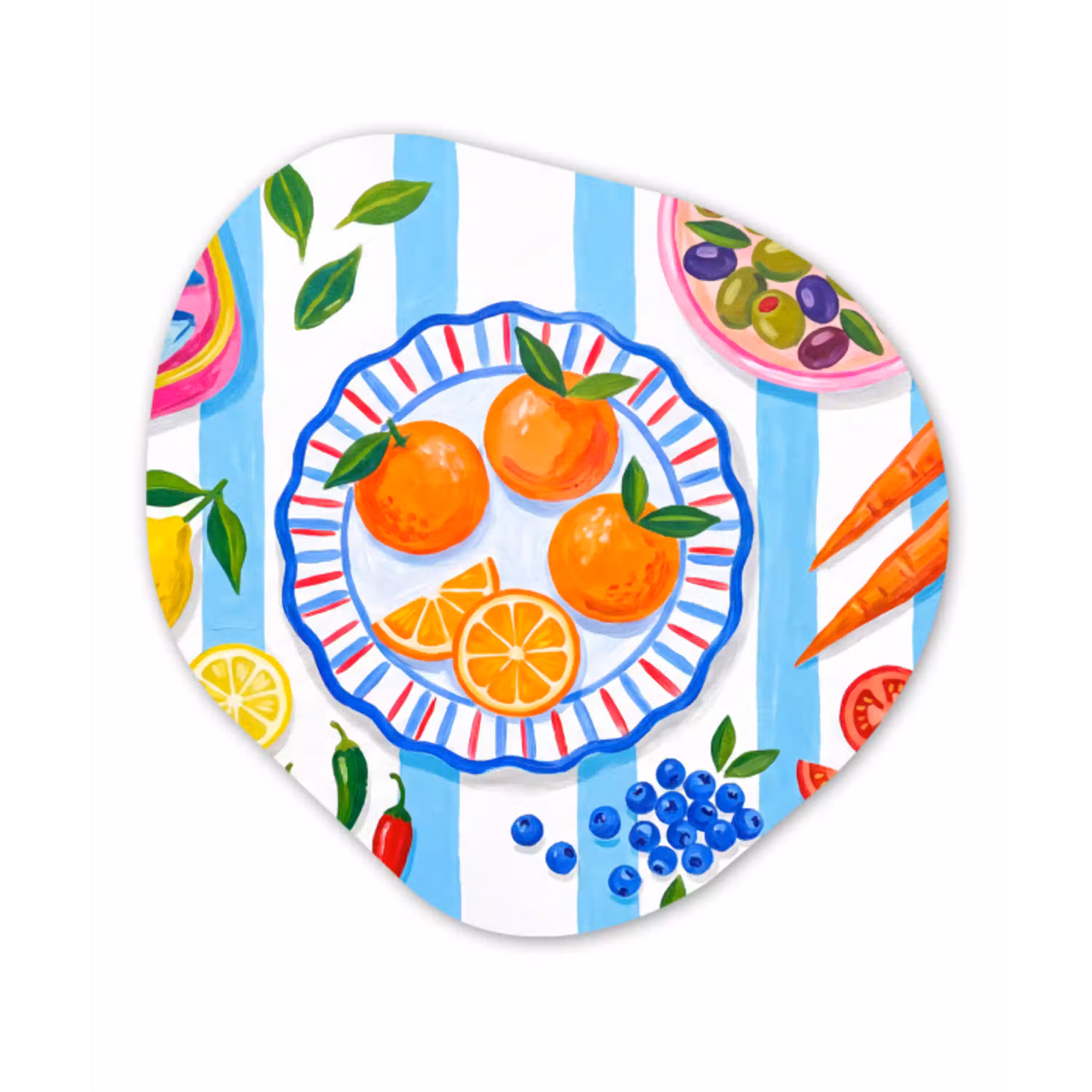 Eten - Vers - Illustratie Wandcirkel Organisch Forex 3mm klein -3d