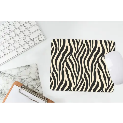 Zebra - Print - Klassiek - Zwart muismat rubber klein 262 -witbureau
