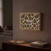 Luipaardprint - Bruin - Courage - Sierlijk Light Box met batterij (Wandlamp) middel -sfeer1