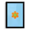Bloem - Smiley - Kleurrijk fotolijst zwart zonder passe partout klein -3d