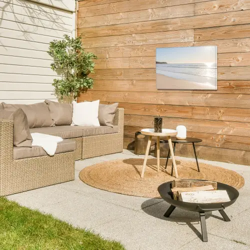 Zee - Zon - Zand Tuinposter op houten frame 2 cm dik klein -sfeer2
