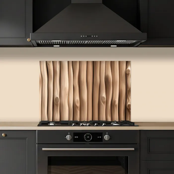 Hout - Stam - Lichtbruin keuken achterwand spatscherm klein -sfeer1