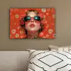Vrouw - Kleurrijk - Dierenprint - Bloemen canvas 2cm klein -sfeer3