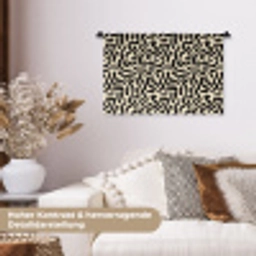 Abstract - Lijnen - Zwart Wandkleed katoen klein 269 -tsfeer1_DE