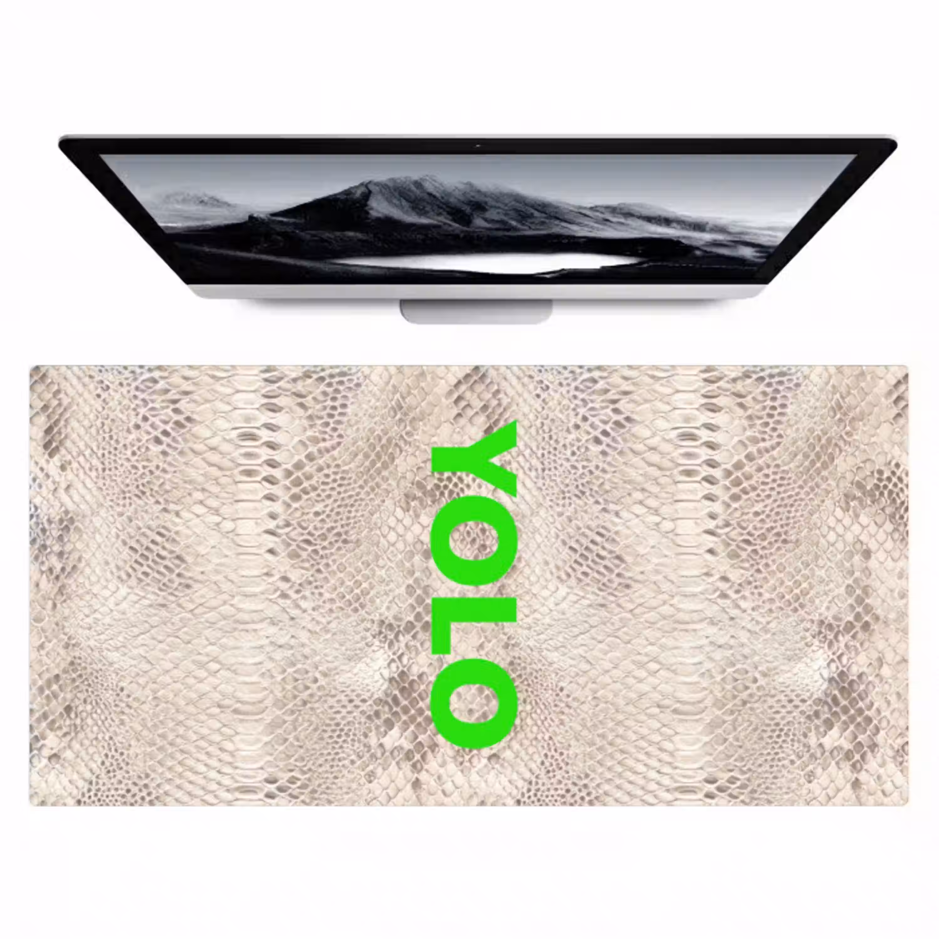 YOLO - Groen - Neon - Slangenprnt Muismat XXL klein -zzz3d
