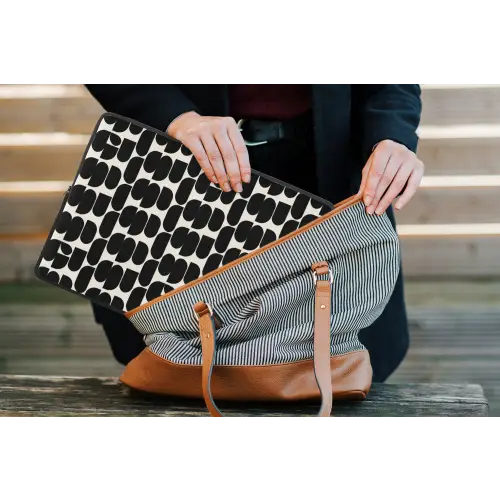 Modern - Patroon - Zwart laptophoes neopreen klein 279 -tas