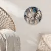Goud - Blauw - Marmer Wandcirkel kunststof plaat 5mm dik klein -sfeer5