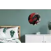 Zwarte draak - Rookwolken - Rood Wandcirkel aluminium klein -slaapkamer