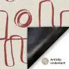 Abstract - Patroon - Beige - Rood Deurmat klein 898 -antislip_NL