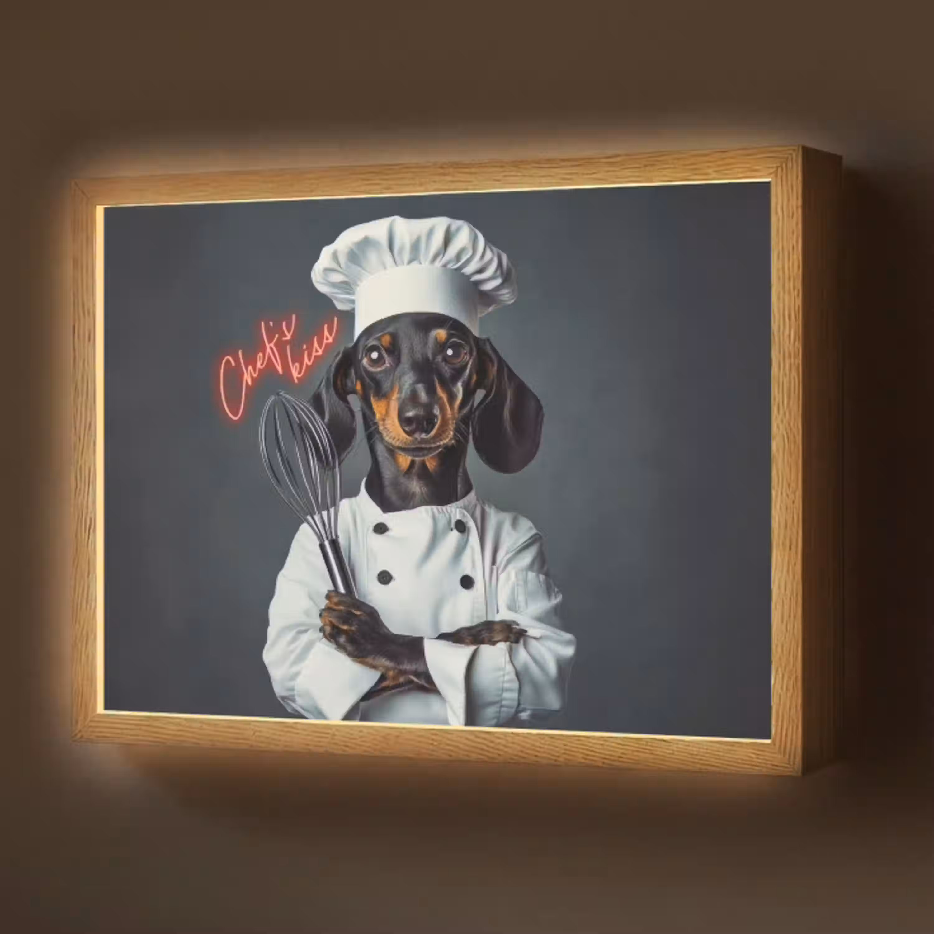 Quote - Neon - Hond - Kokskleding Light Box met batterij (Wandlamp) middel -z3d_website