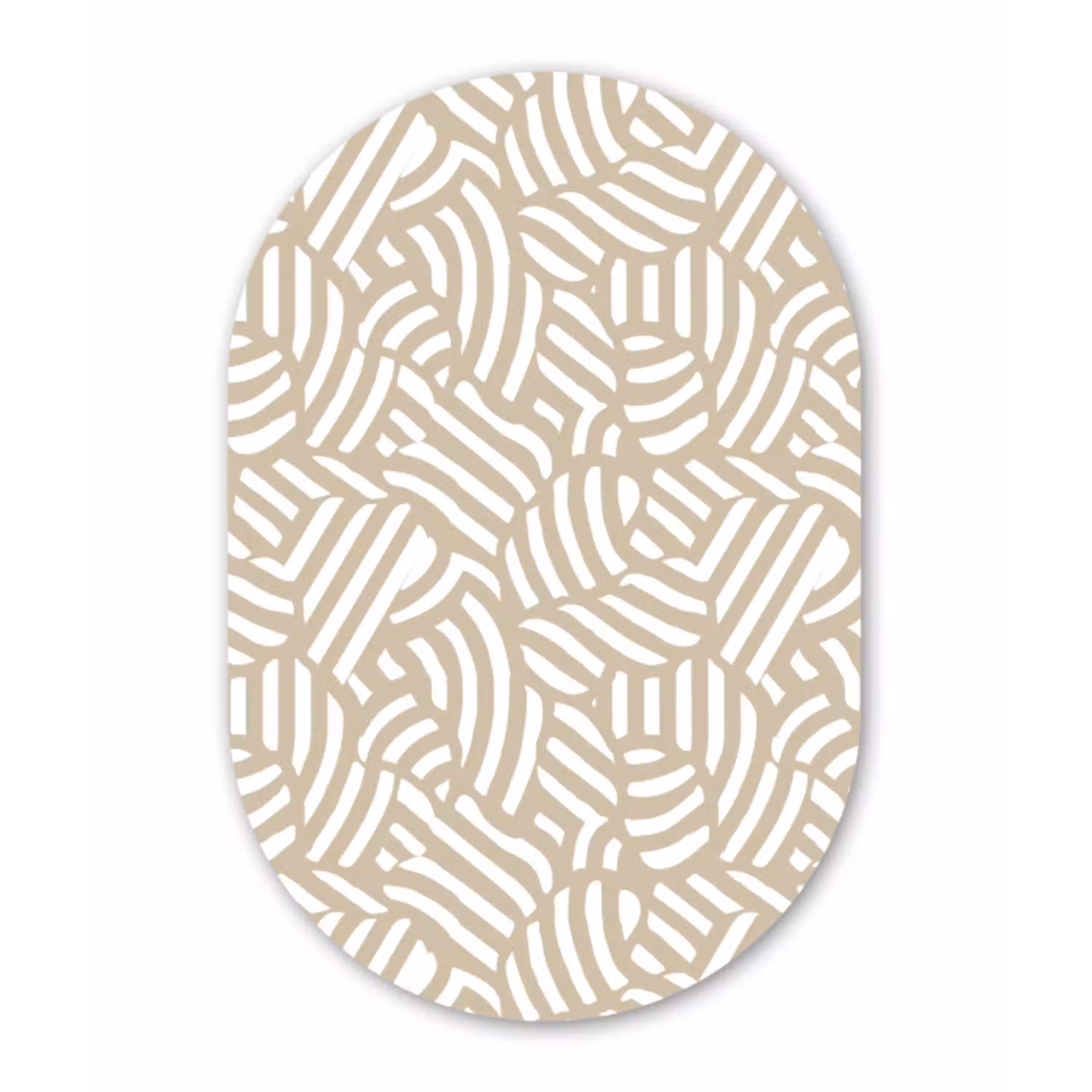 Abstract - Modern - Beige Wandcirkel Ovaal Aluminium middel 839 -3d