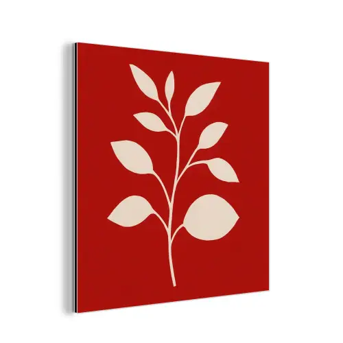 Silhouet - Bladeren - Tak aluminium wit klein -3d