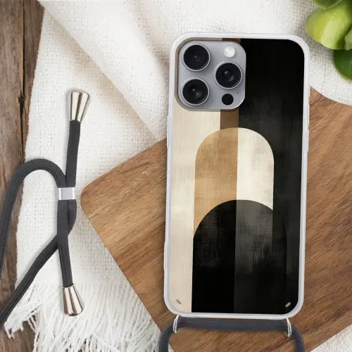 Geometrische - Vormen - Wit Hoesje iPhone 16 Pro Max met koord klein -sfeer4